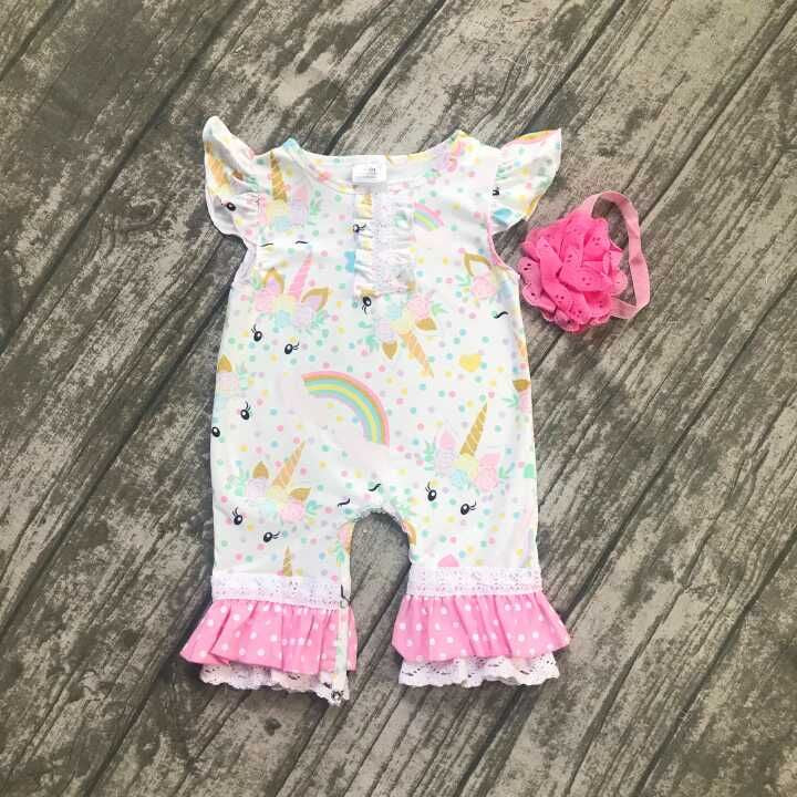 Pastel Unicorn Ruffle Romper