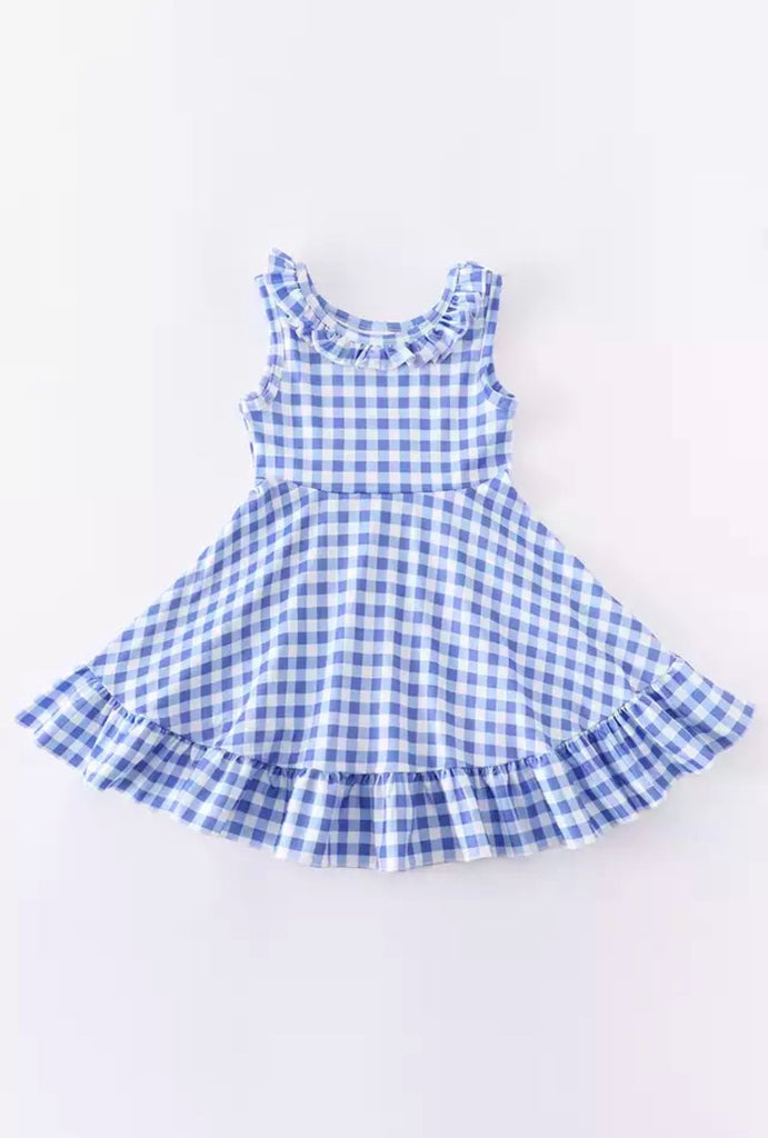 Blue Picnic Twirl Dress