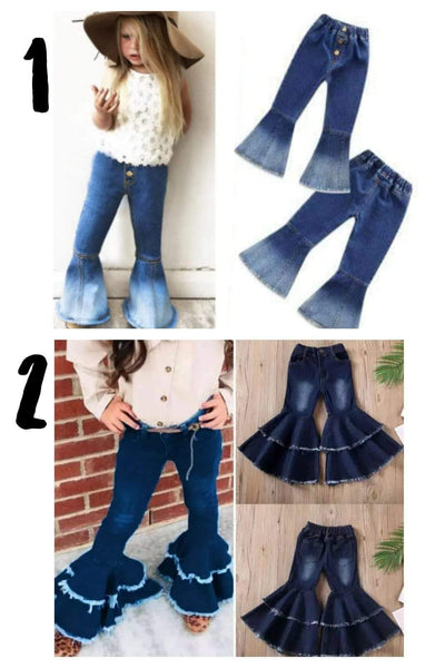 Bell Bottom Jeans - Single and Double Ruffle
