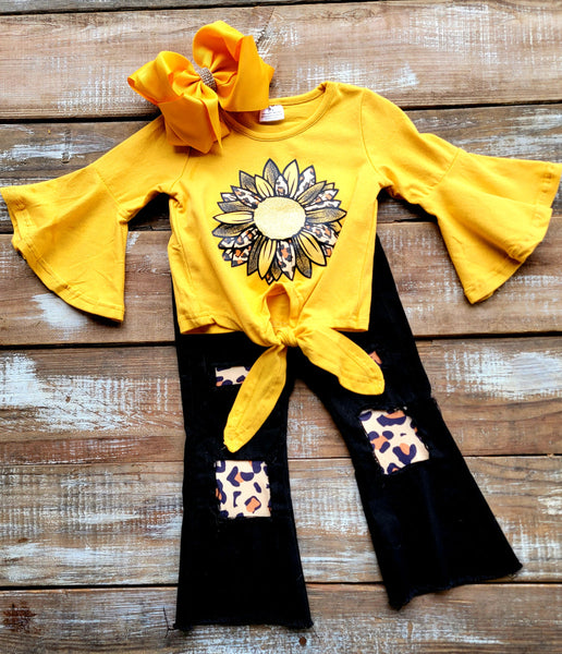 Leopard Sunflower Jeans set