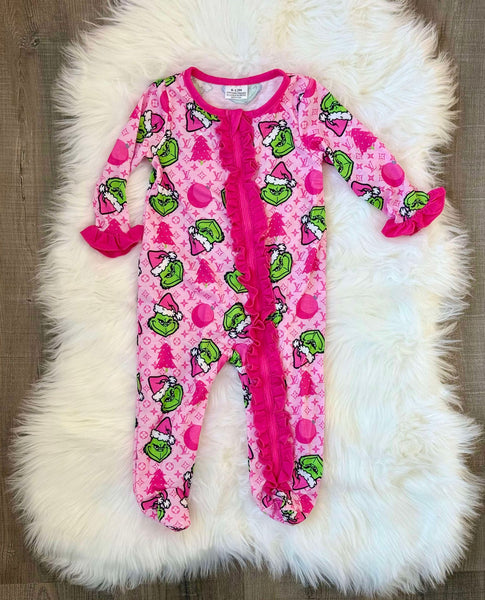 Grinch LV Inspired Mom and Me Pajamas