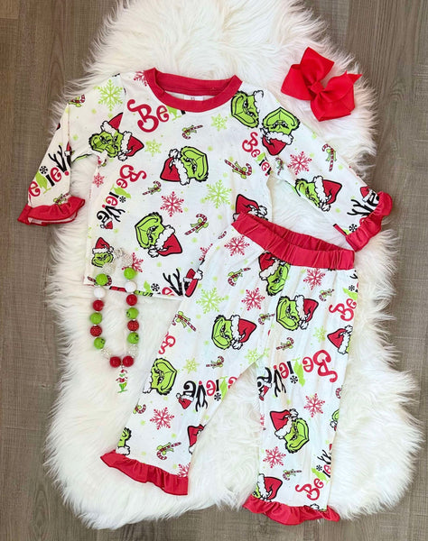 Grinch Sibling Pajamas BELIEVE Sets