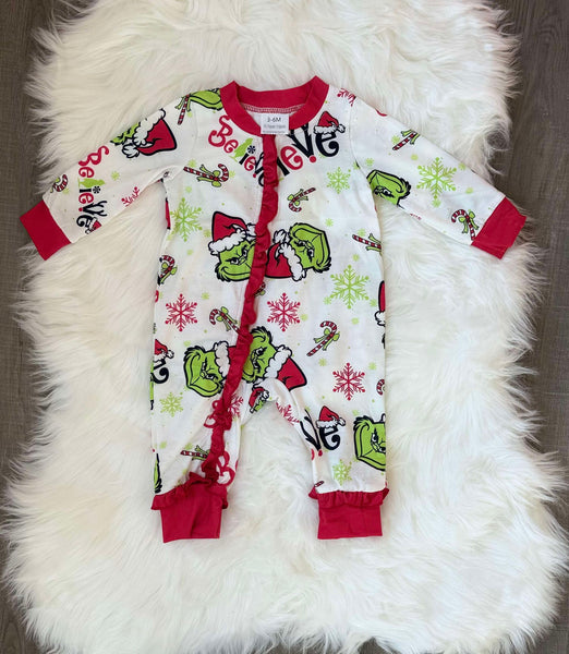 Grinch Sibling Pajamas BELIEVE Sets