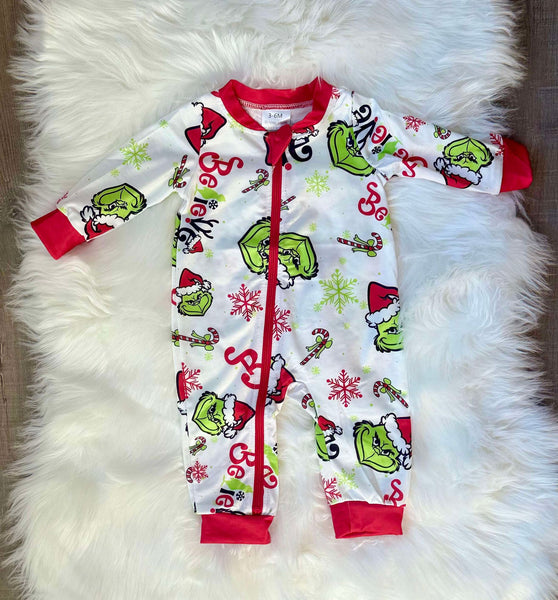 Grinch Sibling Pajamas BELIEVE Sleepers
