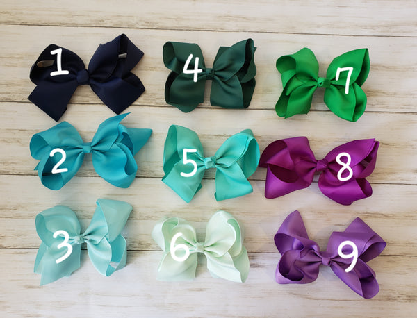 Grosgrain Bows (Blues, Greens, Purples)