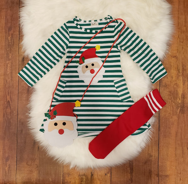 Santa Claus Dress, Purse and Socks set