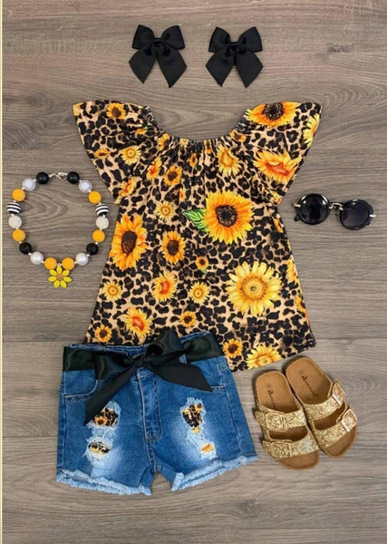 Sunflower Shorts Set