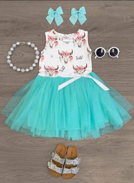 Floral Bullhead Tutu Dress