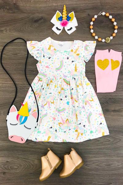 Pastel Unicorn Ruffle Dress