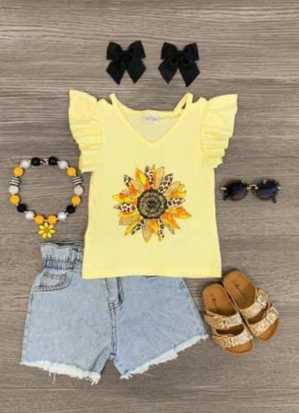 Sunflower Shirt and Shorts set