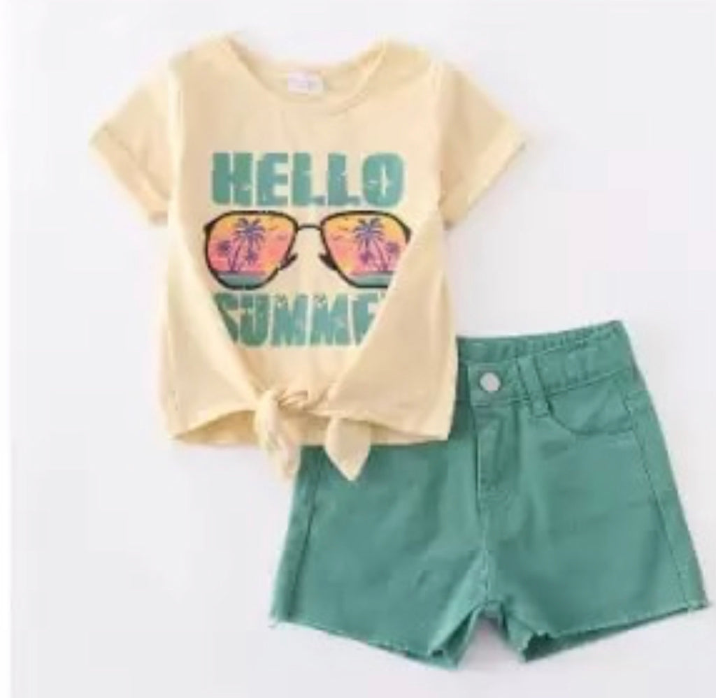 Hello Summer Shorts set